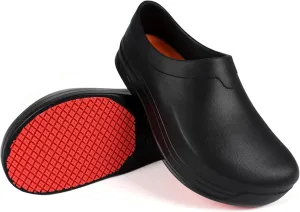 Slip Resistant Shoes for Kitchen/Chef/Garden/Nurse Non Slip Work Shoes for Men & Women Durable & Comfortable Black Clogs for Professional Safety(6-11Men/8-12.5Women)