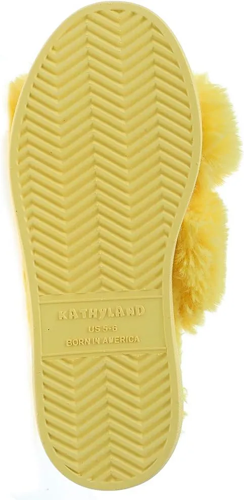 Slippers for Women Fashion Cross Band Plush Anti-Skid Memory Foam Slip On Fuzzy Slides Indoor Outdoor