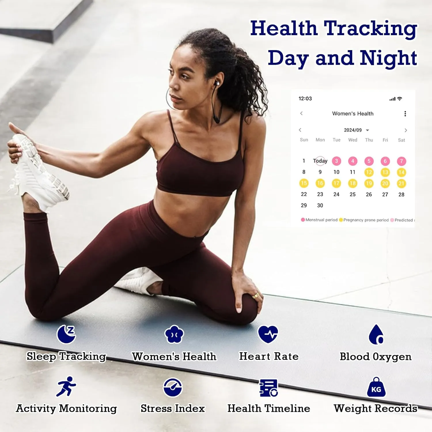 Smart Ring Health Tracker, Sleep Tracker Ring with Heart Rate, Waterproof Fitness Ring for Activity Monitoring/Steps/Distance/Calories,Air Gestures,Up to 7-Day Battery,for iOS Android (Light Gold,#10)