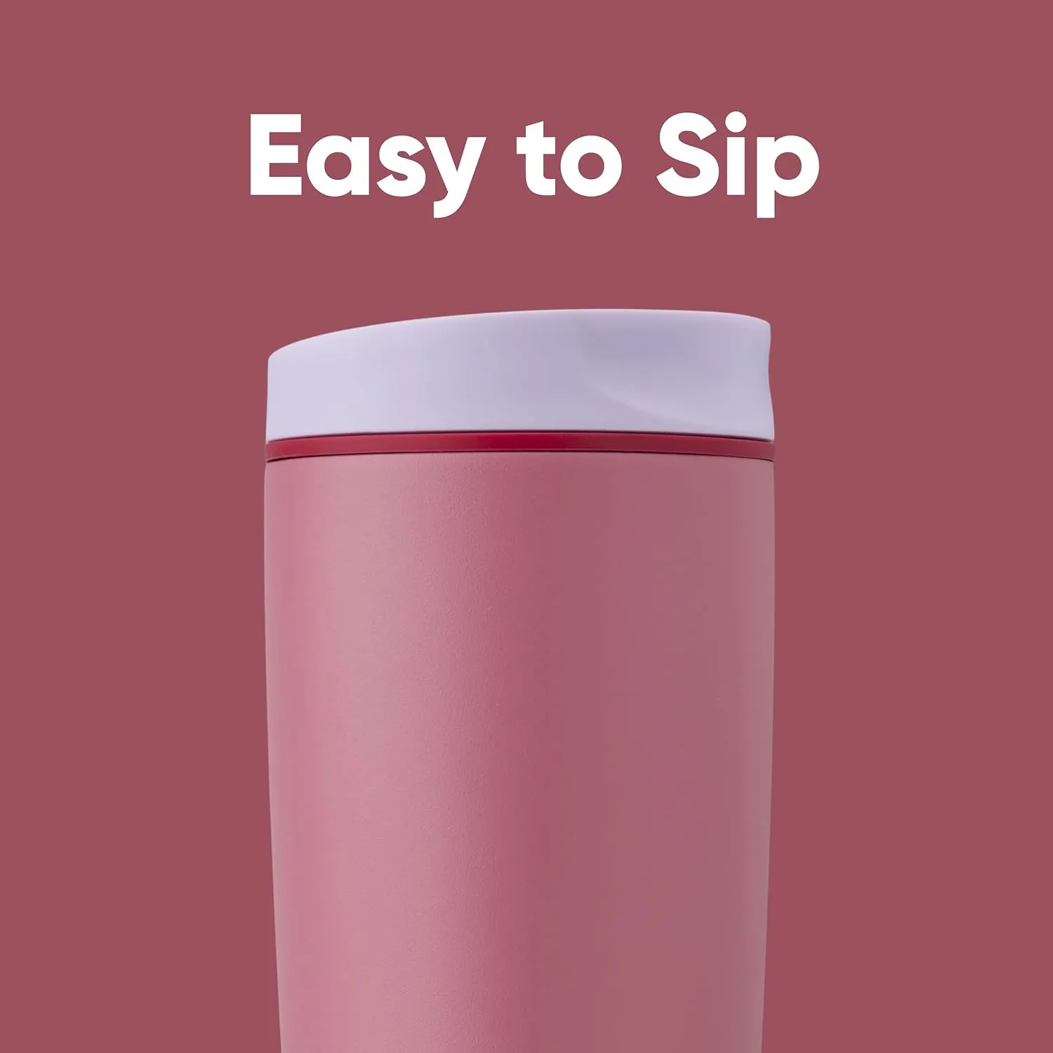 SmoothSip Slider Insulated Stainless Steel Coffee Tumbler, Reusable Iced Coffee Cup, Hot Coffee Travel Mug, BPA Free 20 oz, Purple/Pink (Crochet Queen)