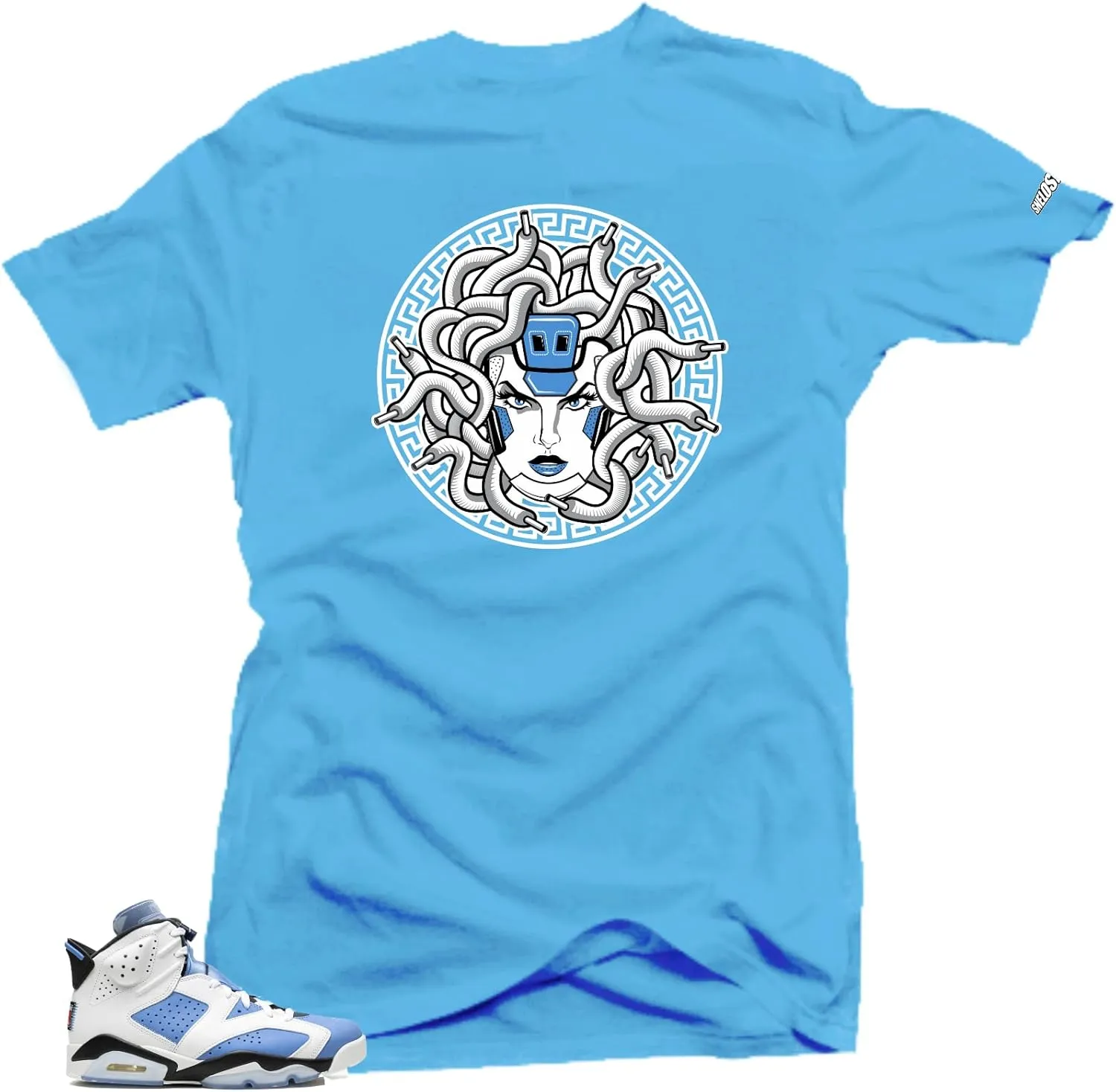 SNELOS Shirt to Match Jordan 6 UNC University Match Sneaker tee