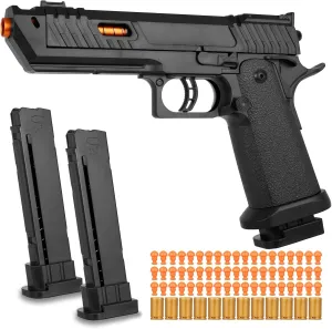 Soft Bullet Toy Gun Shell Ejecting with 120 Bullets, Rapid-fire Realistic Toy Gun for Boys, Shooting Game Toy Pistol Model Gun, Christmas Birthday Gifts for Boys Girls Age 6  (Black)