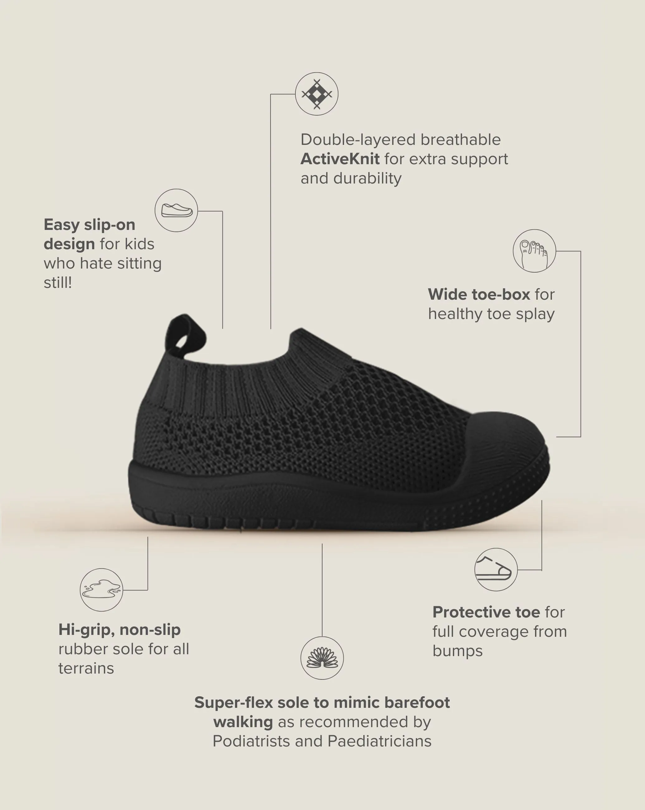 SOHLS Slip-on Toddler Shoe – Midnight Onyx