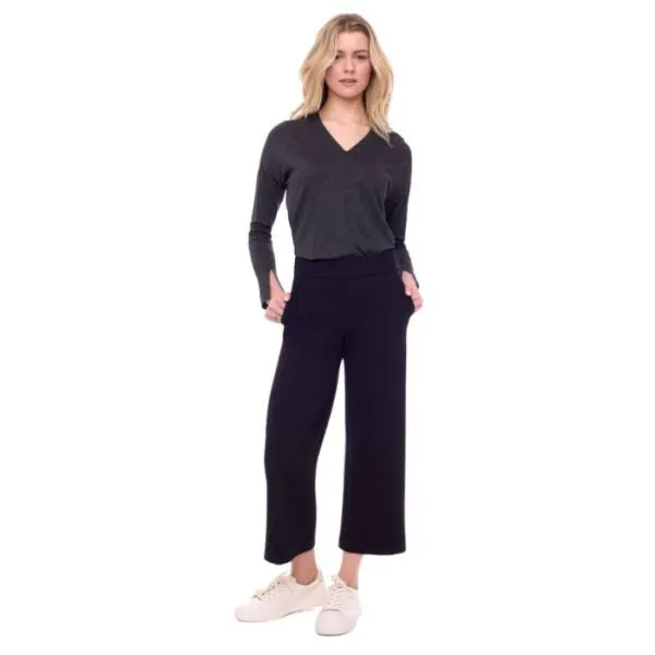 Solid Ponte Gaucho Pants