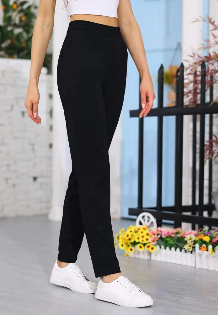 Soojun Women's Comfy Ultra Stretch Pull On Ankle Pant