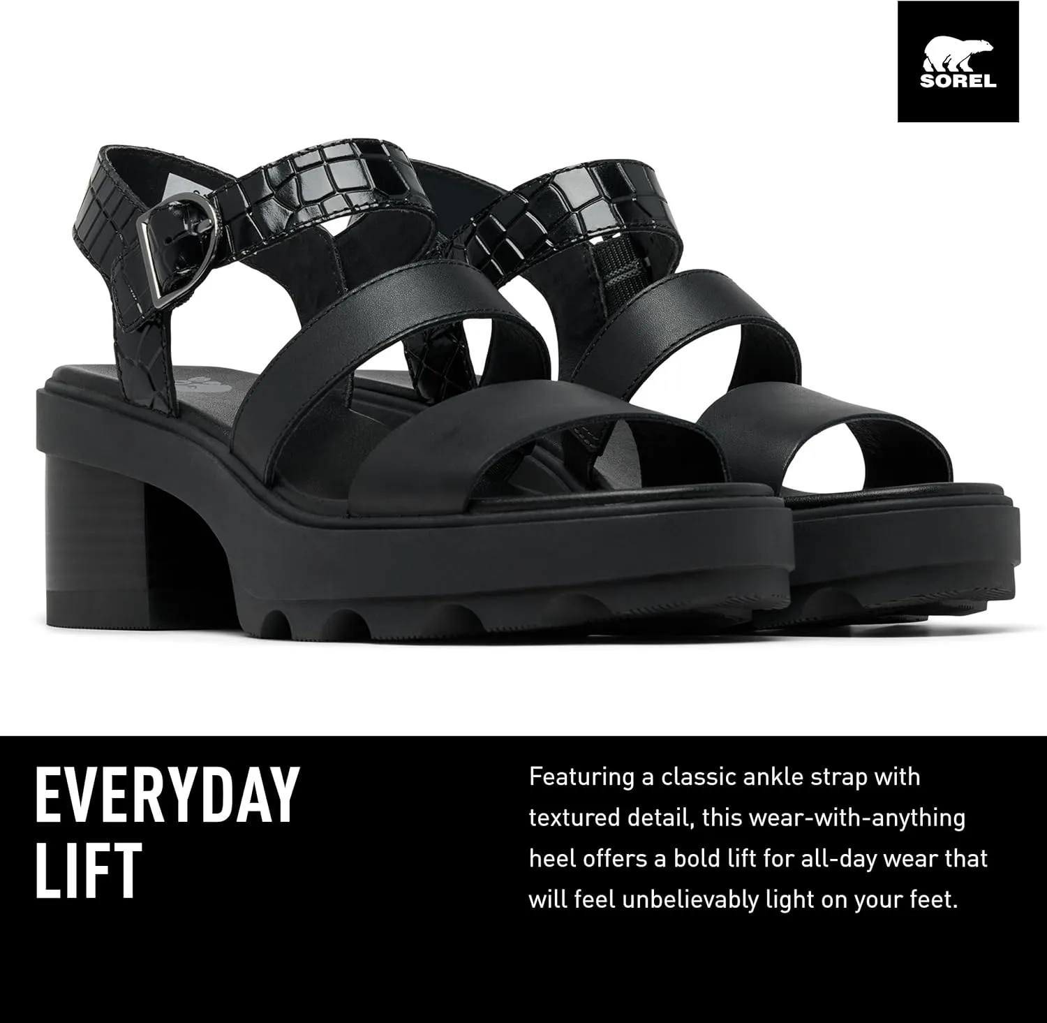 Sorel Women's Joanie Heel Ankle Strap Sandals