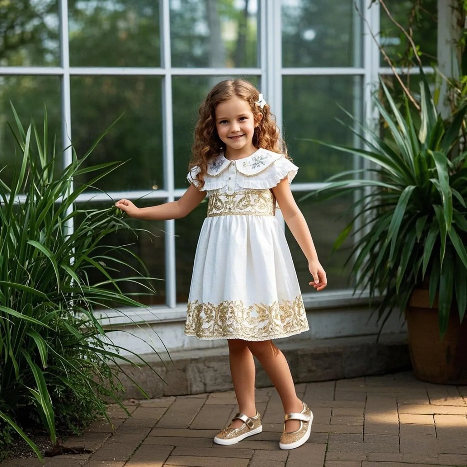 Sparkly Sneakers for Girls 3-12 Years Slip-On Comfort Fit Casual Princess Shoes