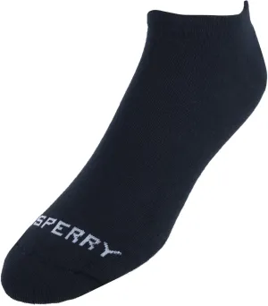 Sperry Men's Soft Basic Sneaker No-Show Socks (6 Pair Pack), Black