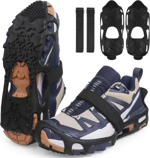 Spikeless Ice Cleats Anti-Slip Snow Traction Crampons Ice Grippers for Shoes and Boots Indoor/Outdoor Slip-On Rubber Tread Overshoes Traction Devices
