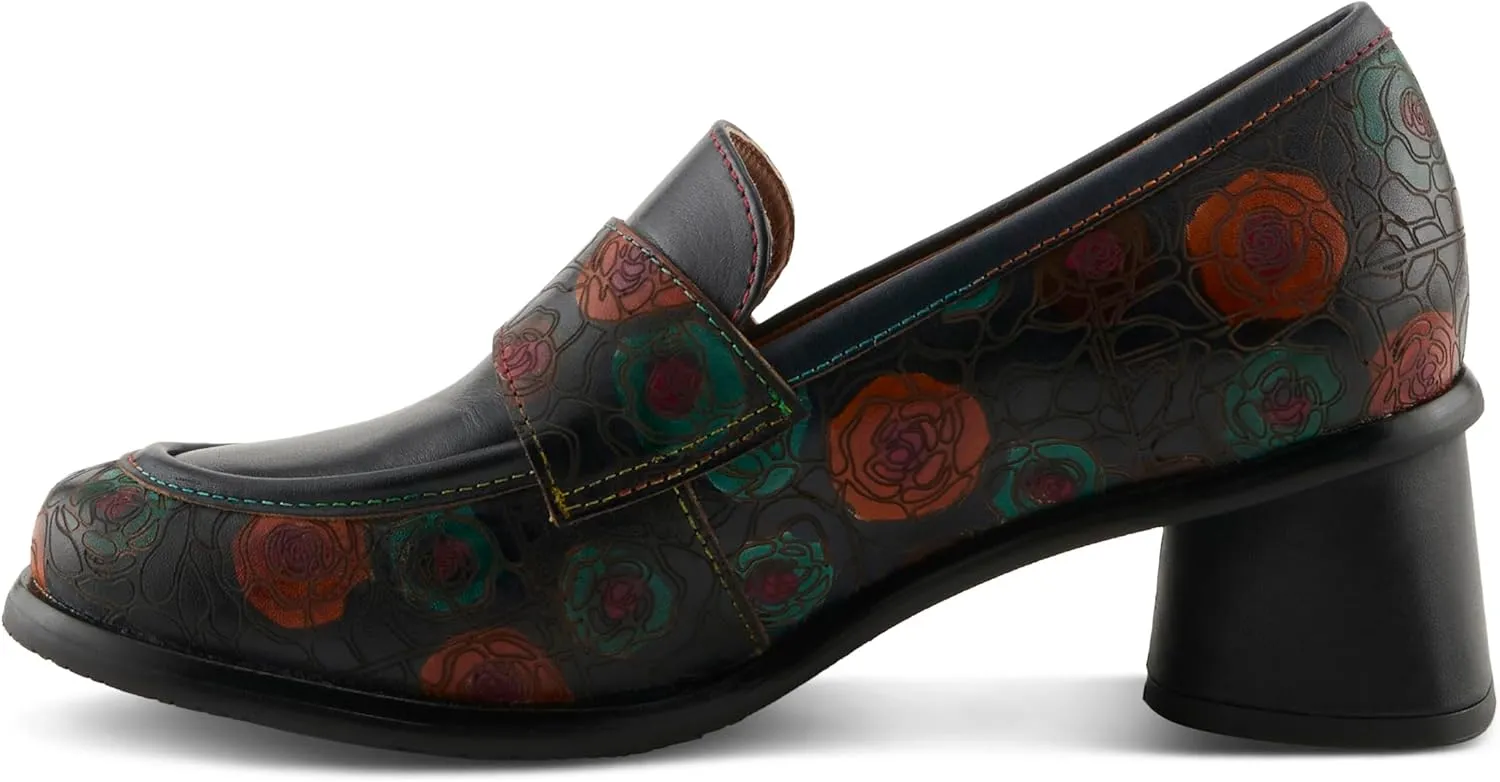 Spring Step L'Artiste Rivoire Women's Floral Loafer - Handpainted Flowers, Artisanal & Comfortable Slip-On Shoes