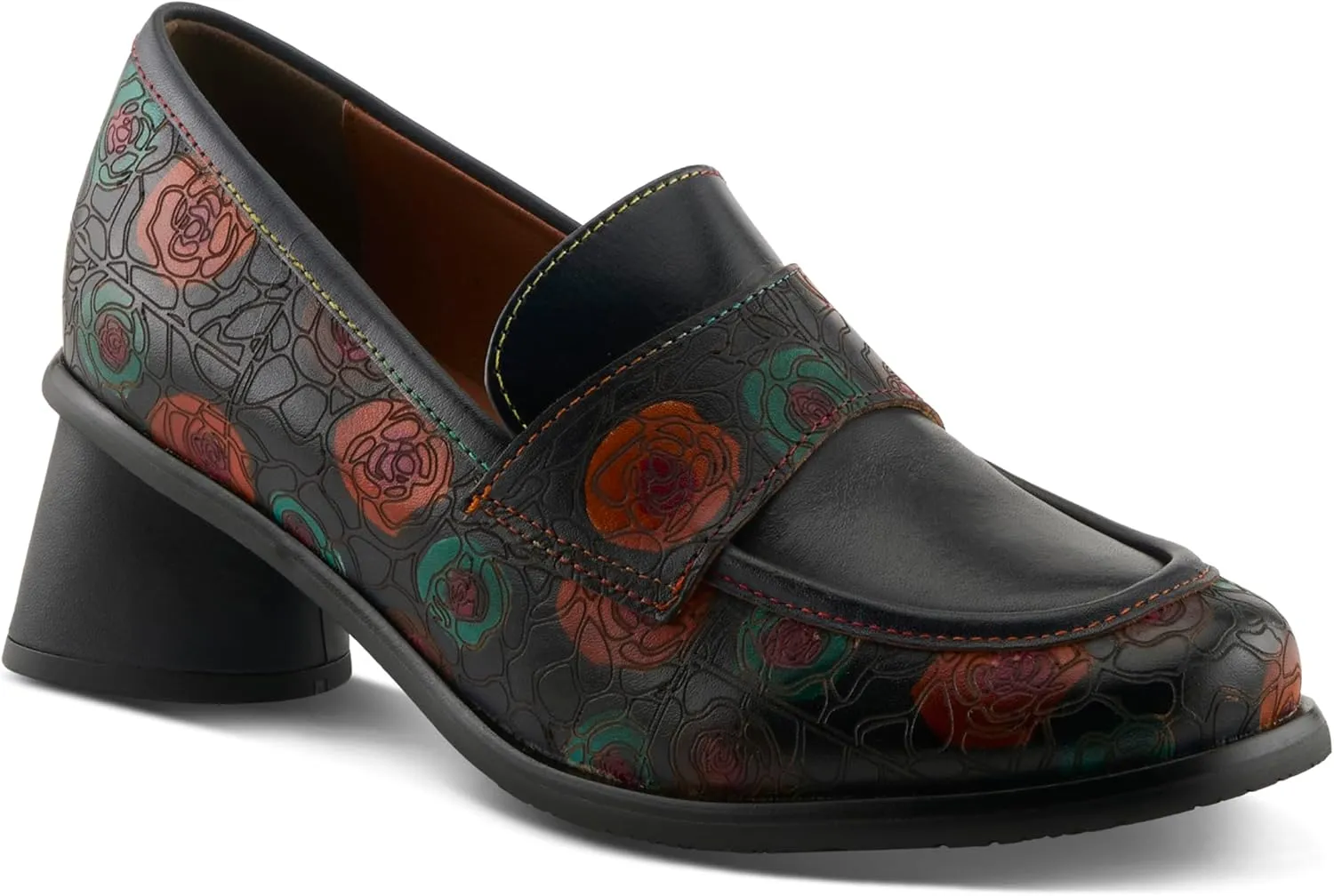Spring Step L'Artiste Rivoire Women's Floral Loafer - Handpainted Flowers, Artisanal & Comfortable Slip-On Shoes