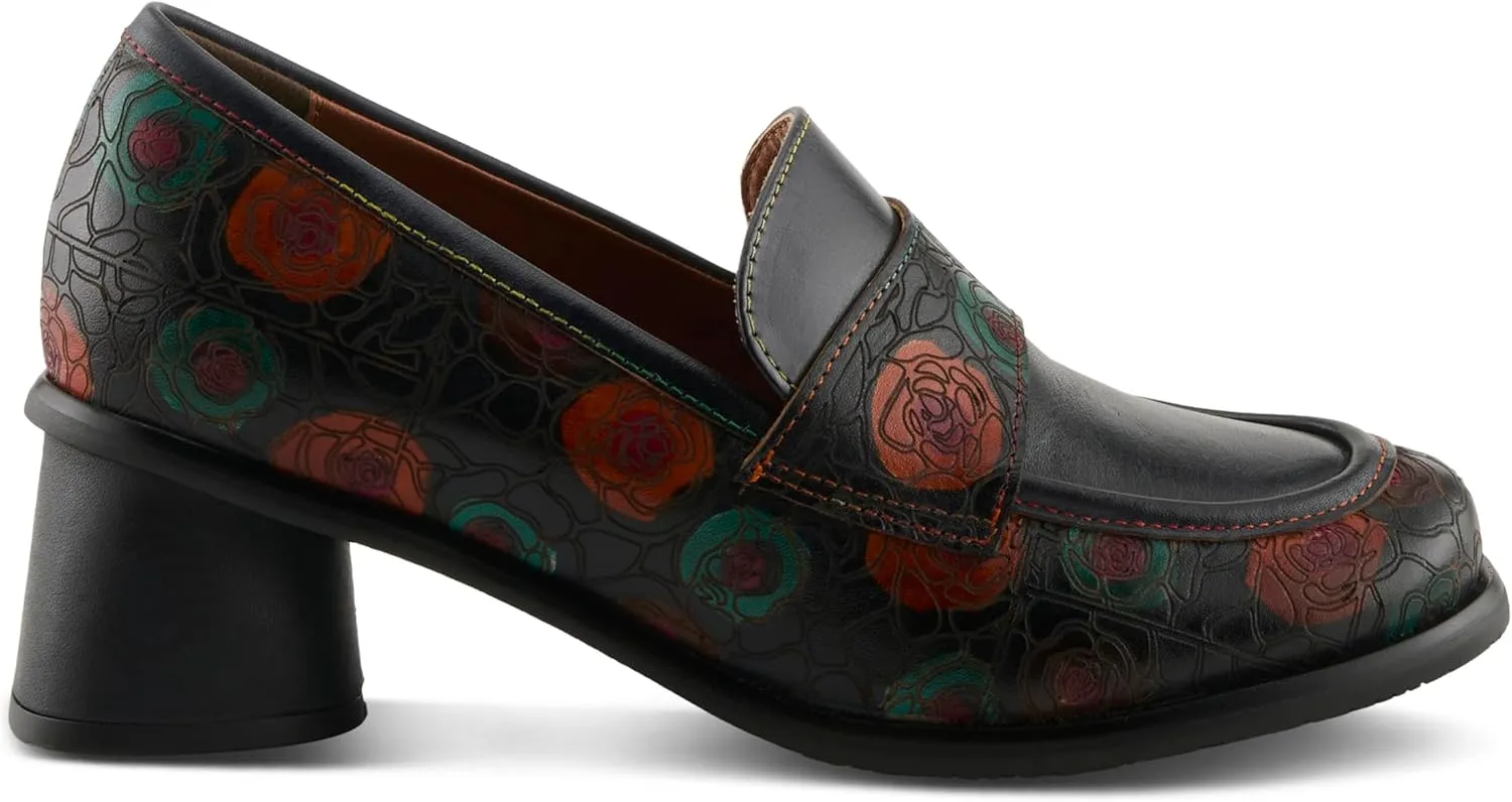 Spring Step L'Artiste Rivoire Women's Floral Loafer - Handpainted Flowers, Artisanal & Comfortable Slip-On Shoes