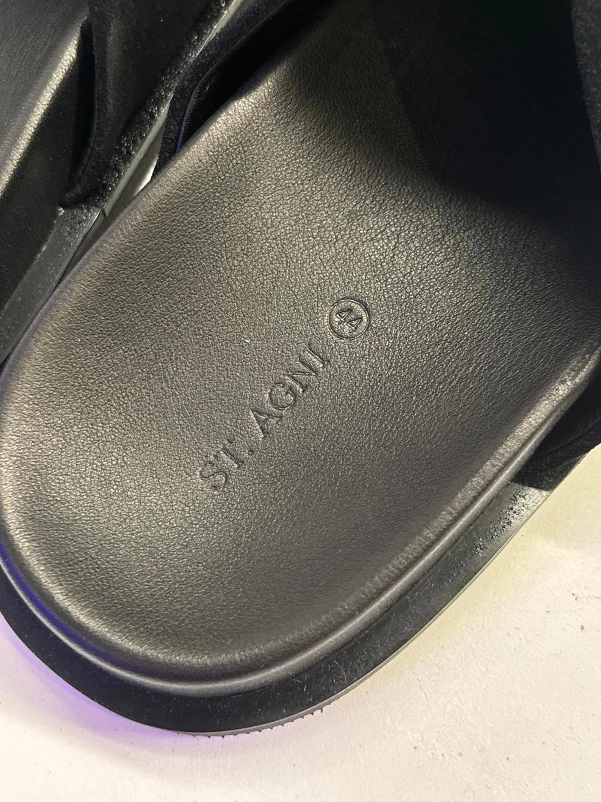 ST. AGNI Stylish Black Suede Slide Slippers