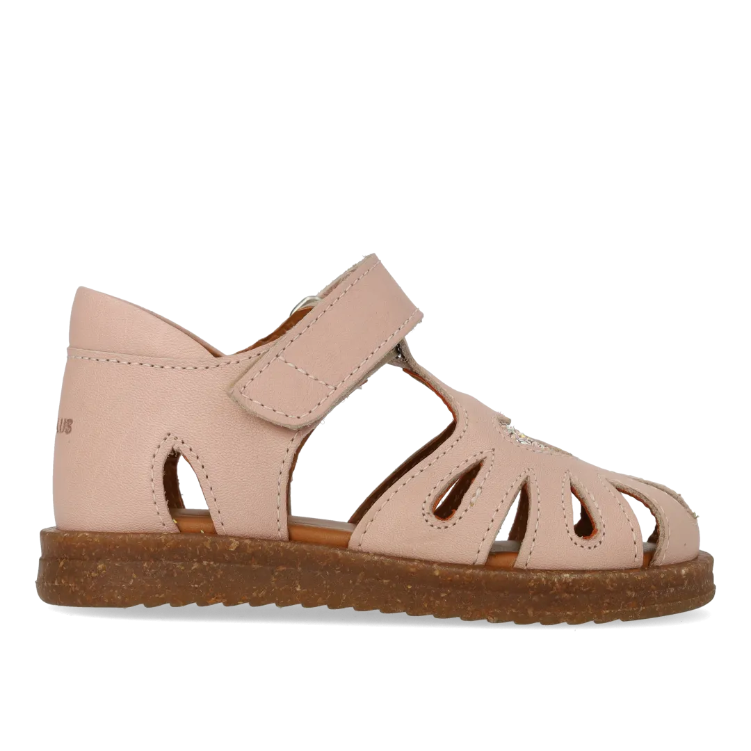 Starter sandal with sparkling glitter hear