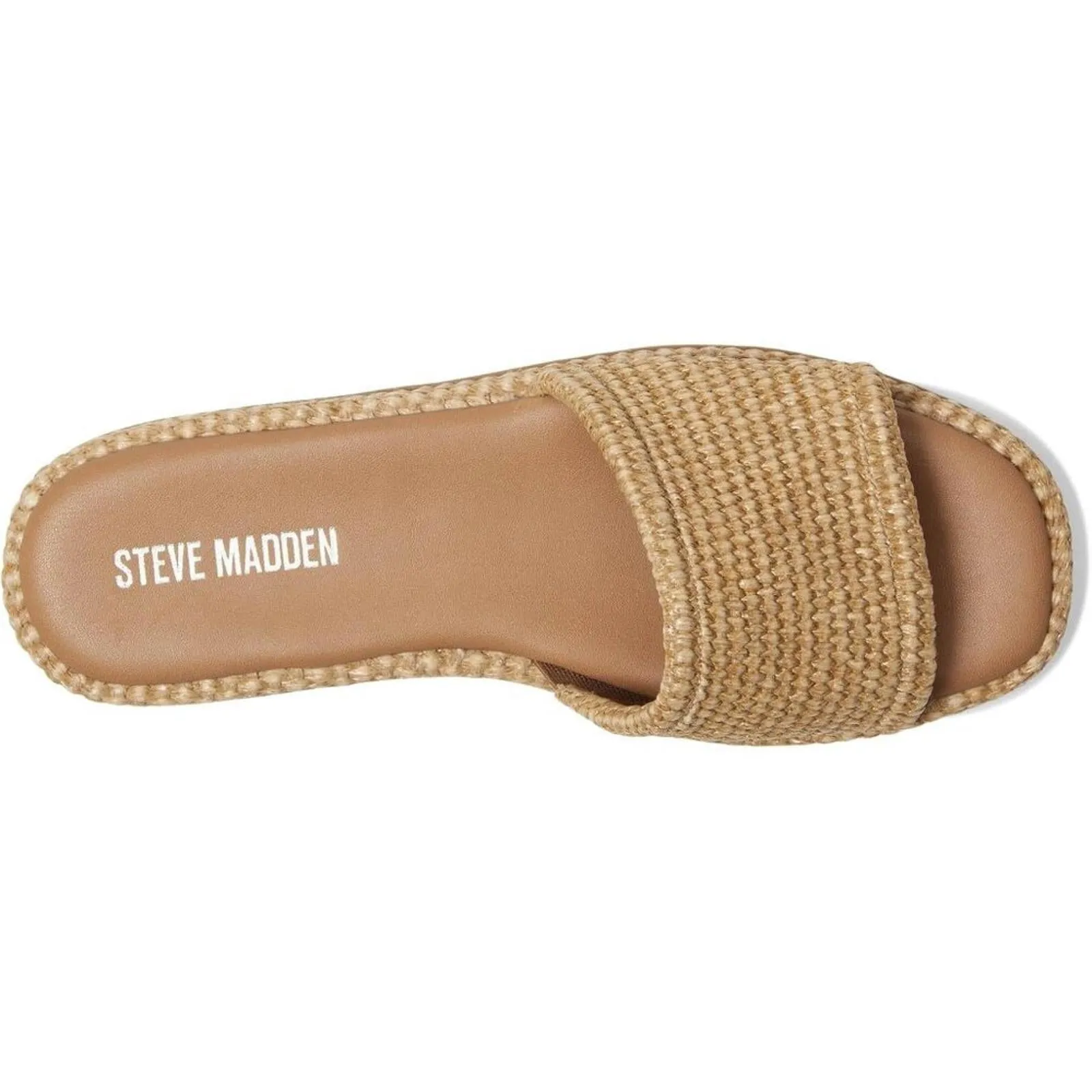 Steve Madden Shoes Boardwalk Natural Raffia Slide Sandals
