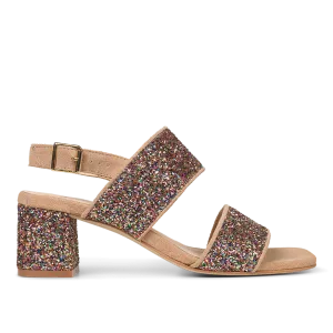 Strap sandal in sparkling glitter
