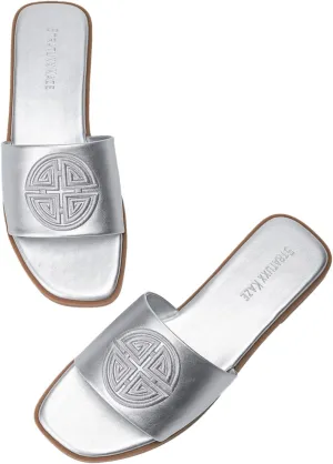 Stratuxx Kaze Womens Flat Sandals Dressy Summer Slide Dress Sandals Comfortable Cute Leather Black Sandals for Women