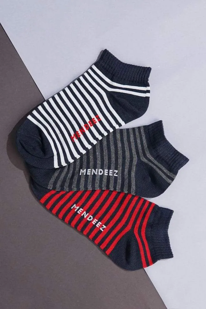 Strippy Ankle Socks - Pack of 3