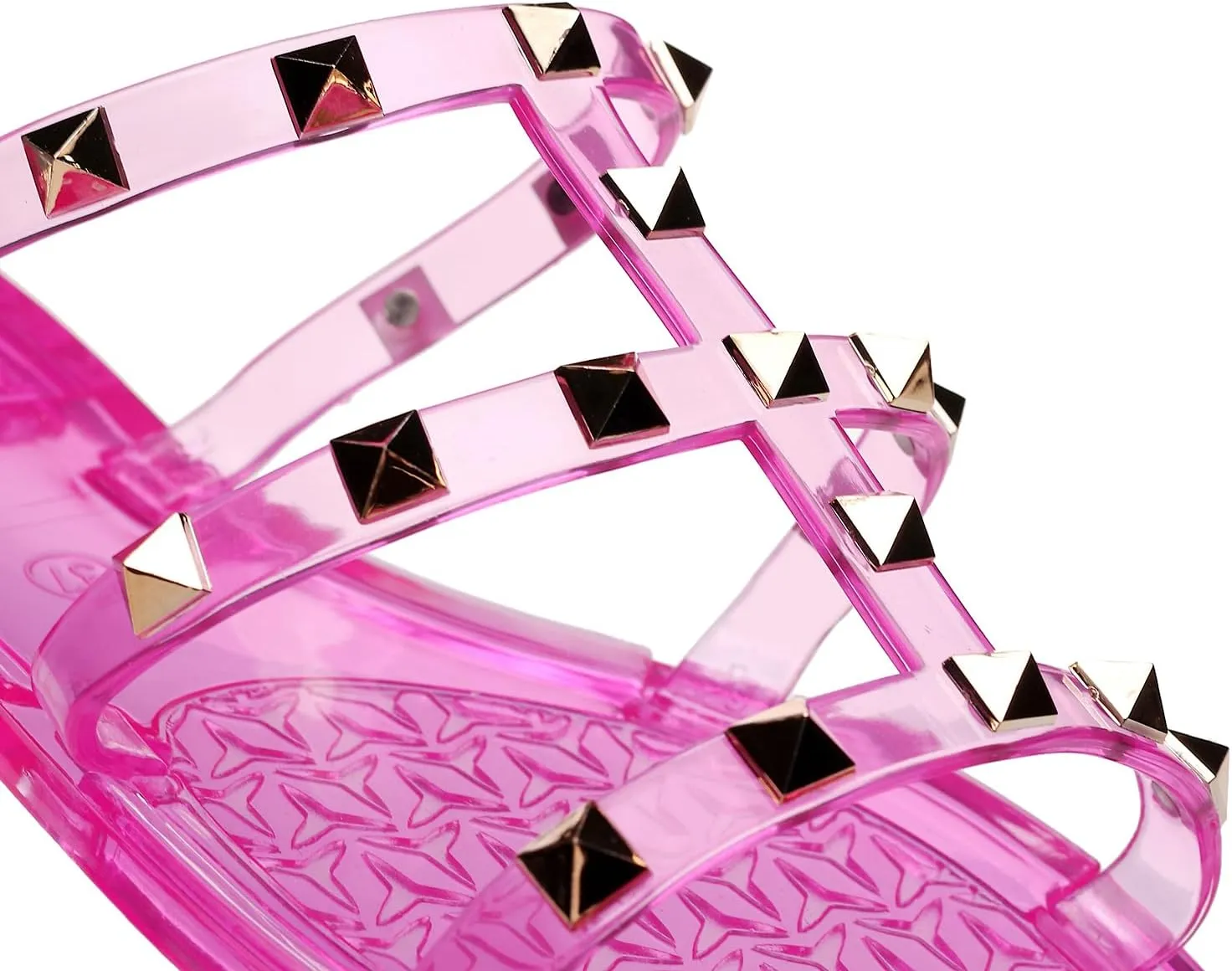 Studded Sandals for Womens Jelly Shoes Flats Stud Slides Slip On Dressy Black Jellies Slippers Summer Beach with Rivets
