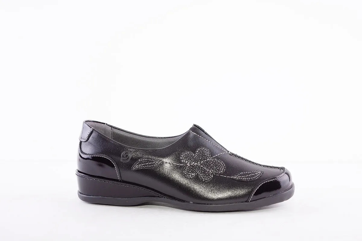 SUAVE - ANNUAL SLIP ON COMFORT SHOE - BLACK