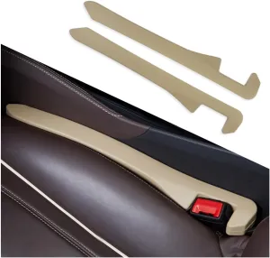 Super Flexible Car Seat Gap Filler,Durable Car Organizer Between Seats for Tightly Filling Seat Gaps,Universal CCar Side Seat Gap Filler CCar Accessories for Women & Men (Beige/2PCS)…
