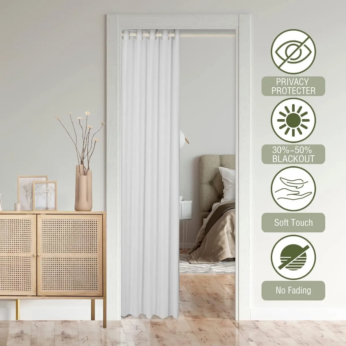 Surfboard Door Curtain Tropical Coconut Tree Doorway Curtain Hawaiian Ocean Beach Darkening Blackout Curtain Sea Surfing Sports Drape for Bedroom Privacy 1 Panel 34" W X 80" L