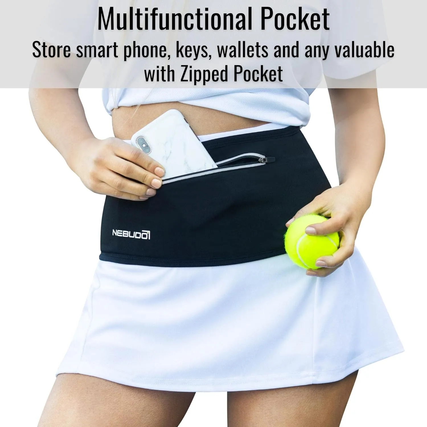 Tennis Ball Band Holder Pickleball Tennis Balls Pickleballs Holding Accessory for Women Skirt Men Waist Hip Bags Accessories