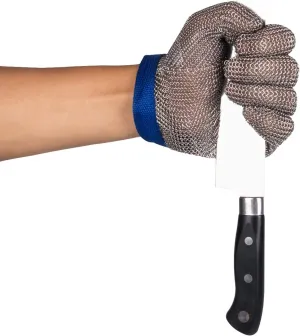 ThreeH Steel Mesh Gloves 304L Safety Cutting Gloves for Kitchen,Oyster Shucking,Meat Cutting and Wood Carving GL08 L(One piece)