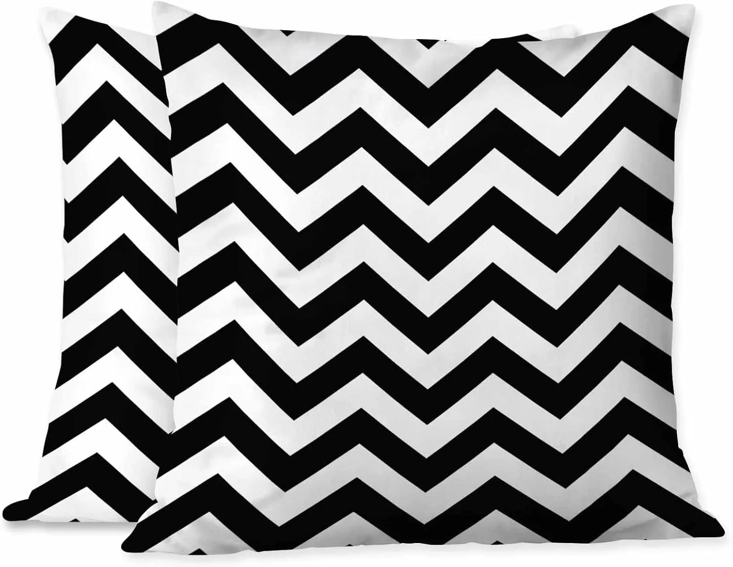 Throw Pillow Covers Black White Chevron Zigzag Wavy Line Seamless Pattern,Set of 2 Square Decorative,Cushion Pillows Cover for Couch and Bed for Men/Women 18X18 Inch