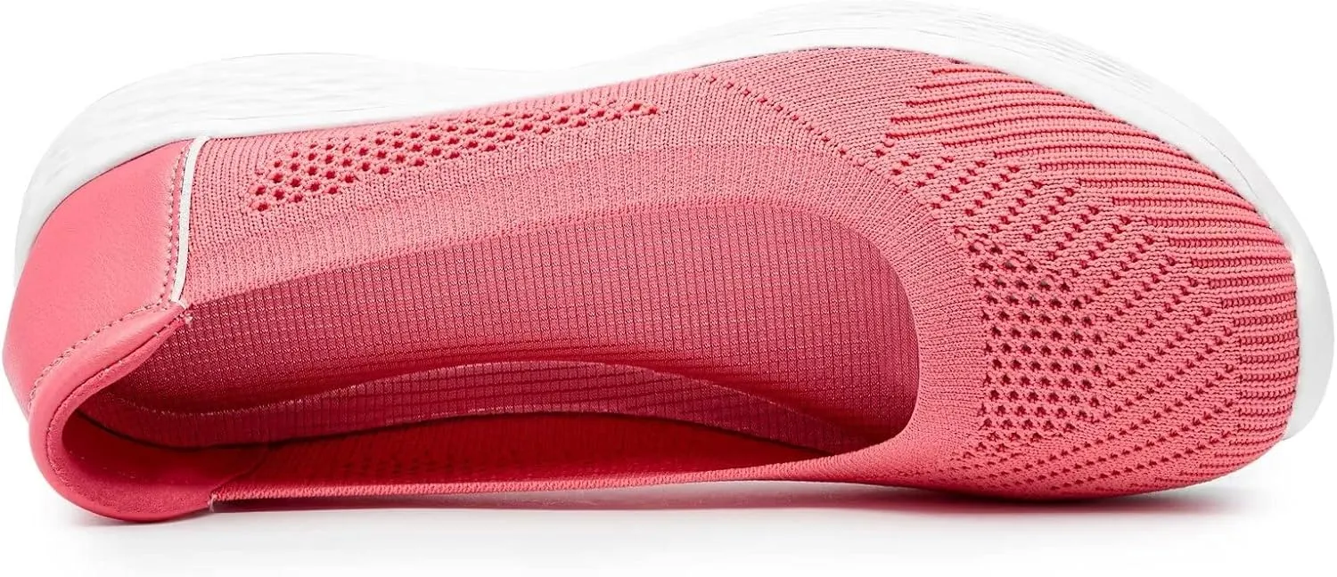 TIOSEBON Women's Comfortable Loafer Flat Foam Mesh Slip-On Walking Shoes