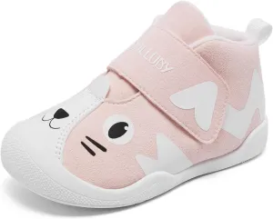 Toddler Shoes for Girls Walking Warm Soft Non-Slip High-Top Sneaker