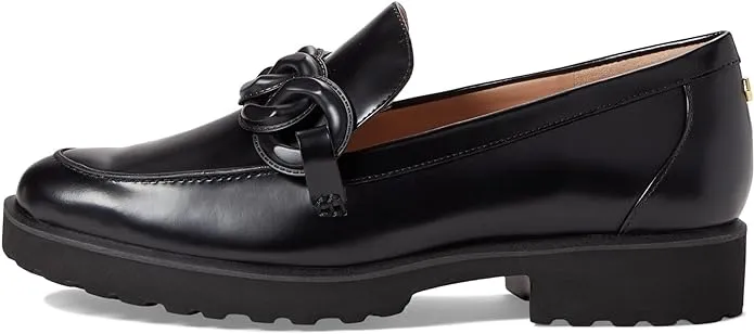 Toe Cole Slip Leather Classic Haan On Diverse collection Chain Loafers Black Geneva Rounded All-in-one solution