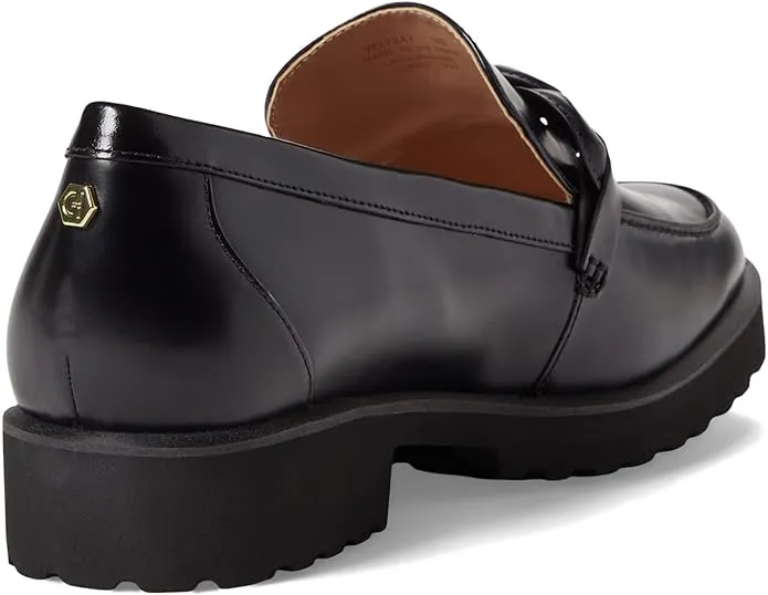 Toe Cole Slip Leather Classic Haan On Diverse collection Chain Loafers Black Geneva Rounded All-in-one solution
