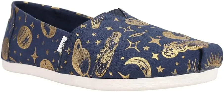 TOMS Womens Alpargata Graphic Slip On Flats Casual - Blue