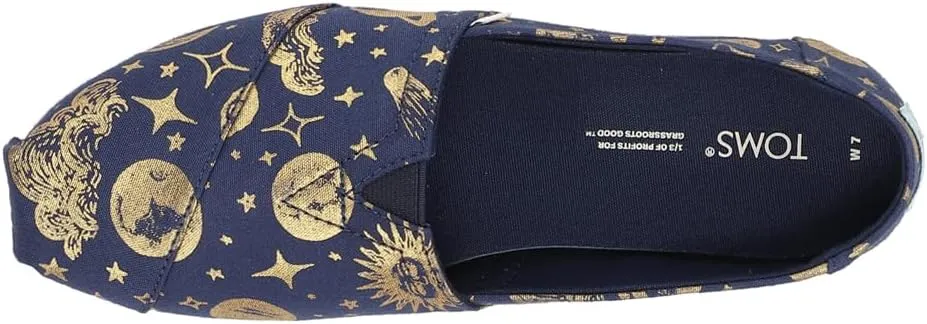 TOMS Womens Alpargata Graphic Slip On Flats Casual - Blue