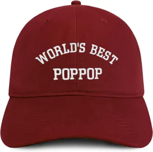 Trendy Apparel Shop World's Best Poppop Embroidered Low Profile Soft Cotton Baseball Cap