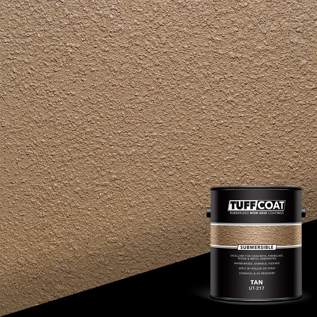 Tuff Coat UT-217 Tan - Submersible, Water-Based, Rubberized Non-Skid Coating - 1 Gallon