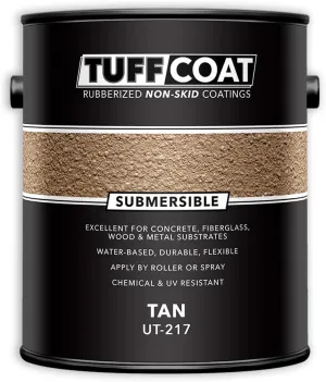 Tuff Coat UT-217 Tan - Submersible, Water-Based, Rubberized Non-Skid Coating - 1 Gallon