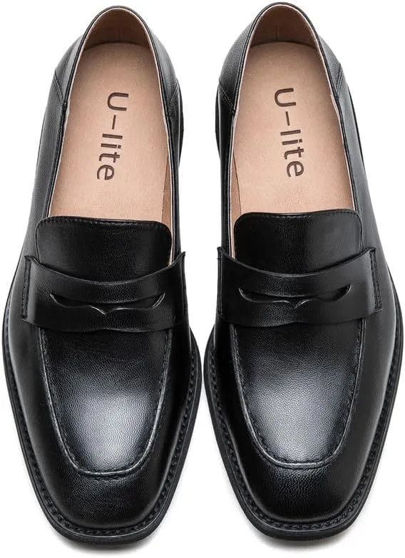 U-lite Women’s Sheepskin Leather Slip-On Loafers - Soft, Comfortable, and Lightweight Shoes with Collapsible Heel