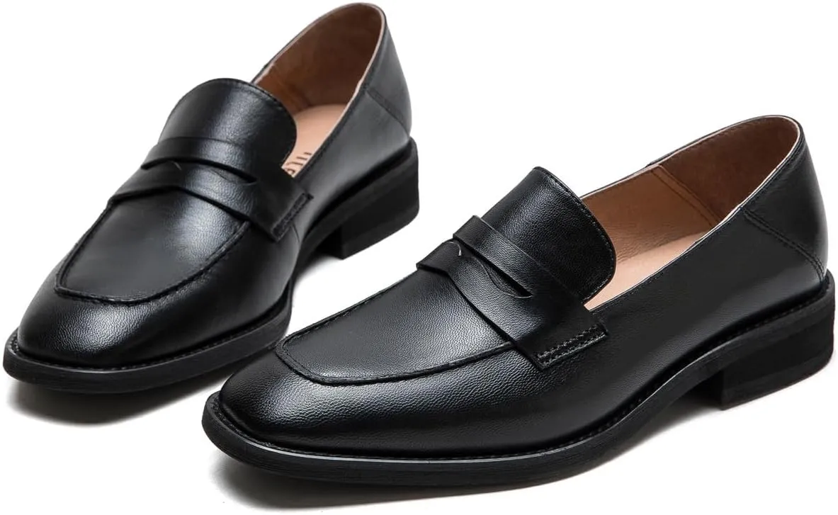 U-lite Women’s Sheepskin Leather Slip-On Loafers - Soft, Comfortable, and Lightweight Shoes with Collapsible Heel