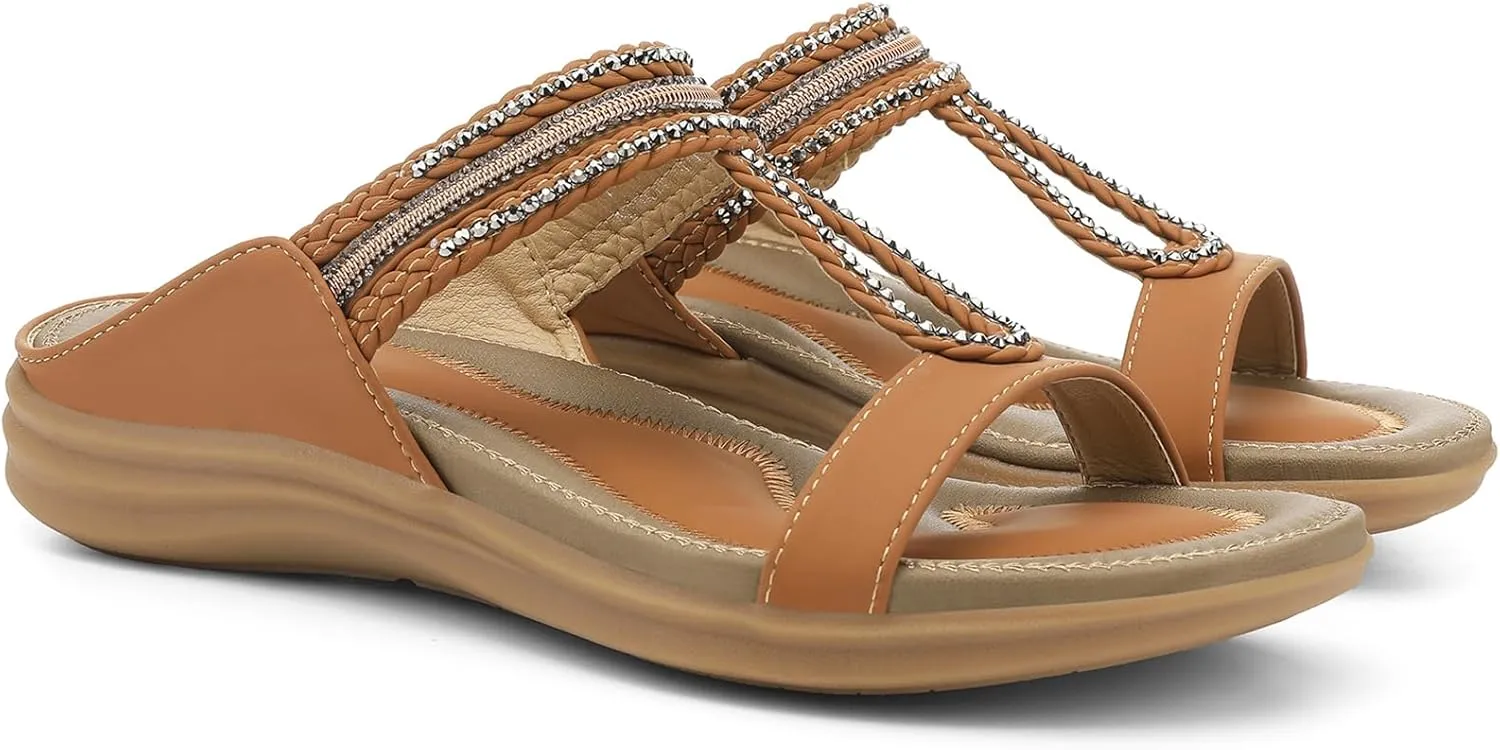 UBFEN Womens Slides Walking Sandals Comfortable Platform Slip On Dressy Summer