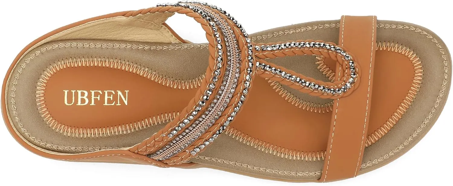 UBFEN Womens Slides Walking Sandals Comfortable Platform Slip On Dressy Summer