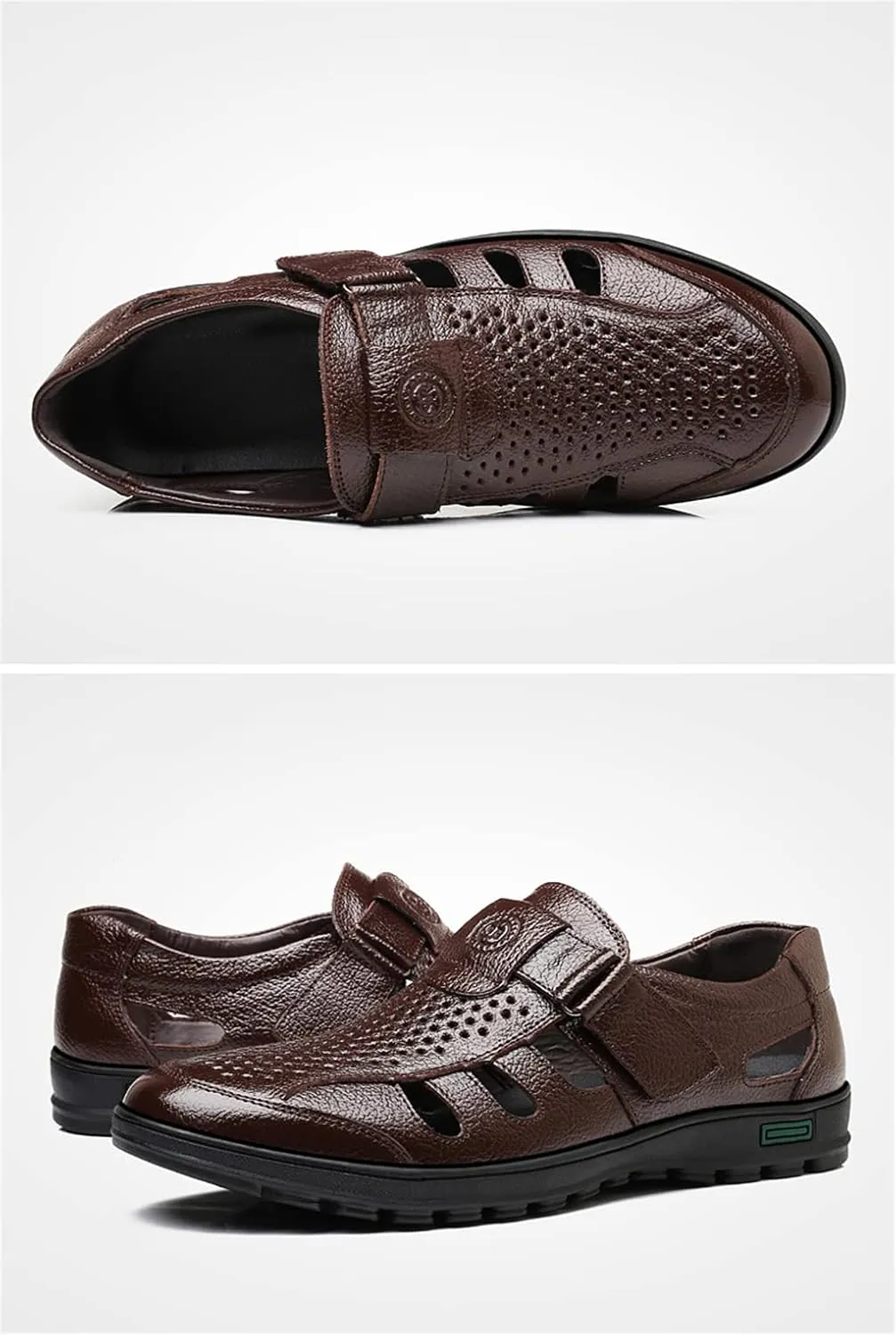 UIKGITP Men's Working Business Casual Sandals Man Summer Breathable Synthetic Leather Walking Office Oxfords Male Cocktail Party Fashion Dress Formal Shoes
