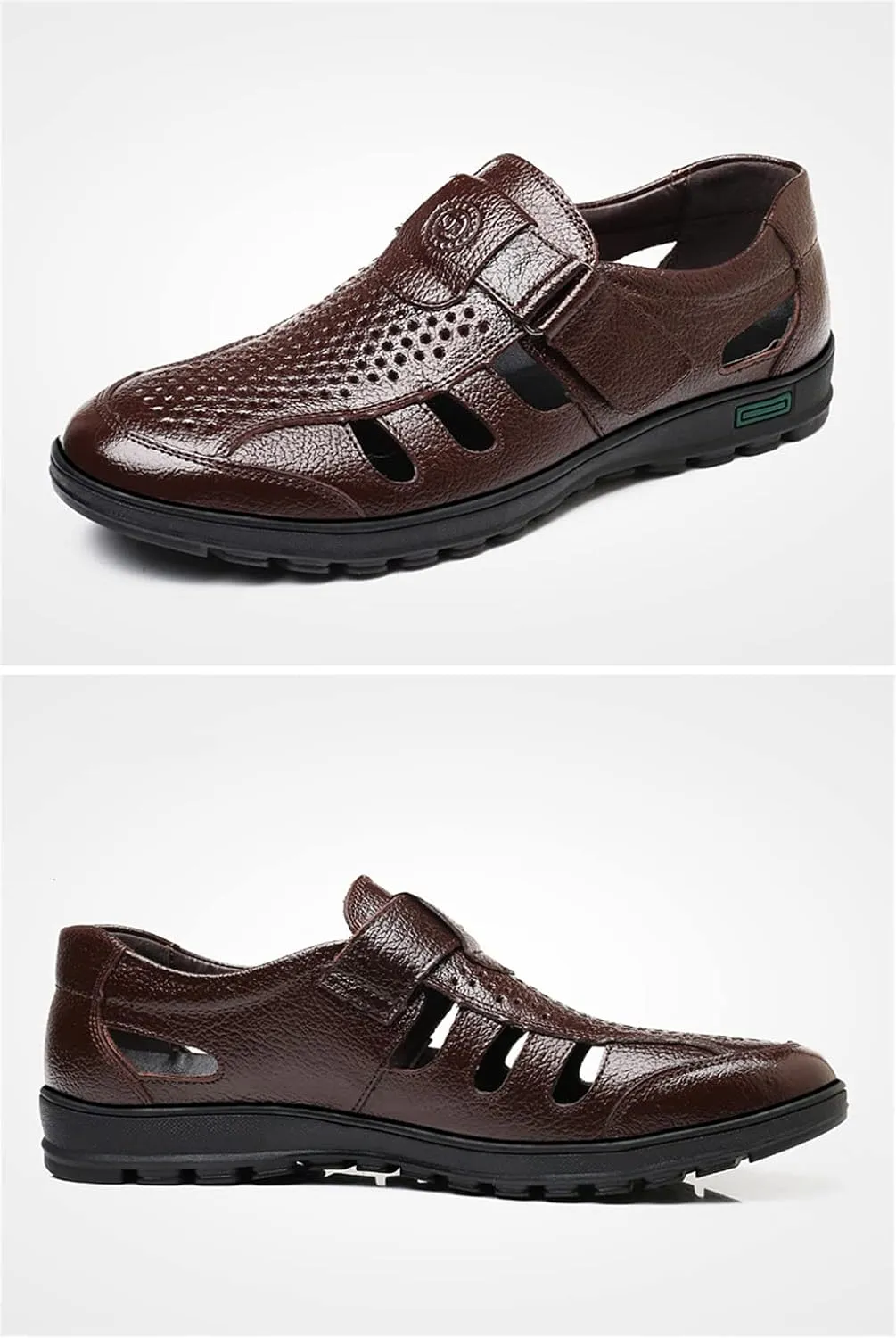 UIKGITP Men's Working Business Casual Sandals Man Summer Breathable Synthetic Leather Walking Office Oxfords Male Cocktail Party Fashion Dress Formal Shoes