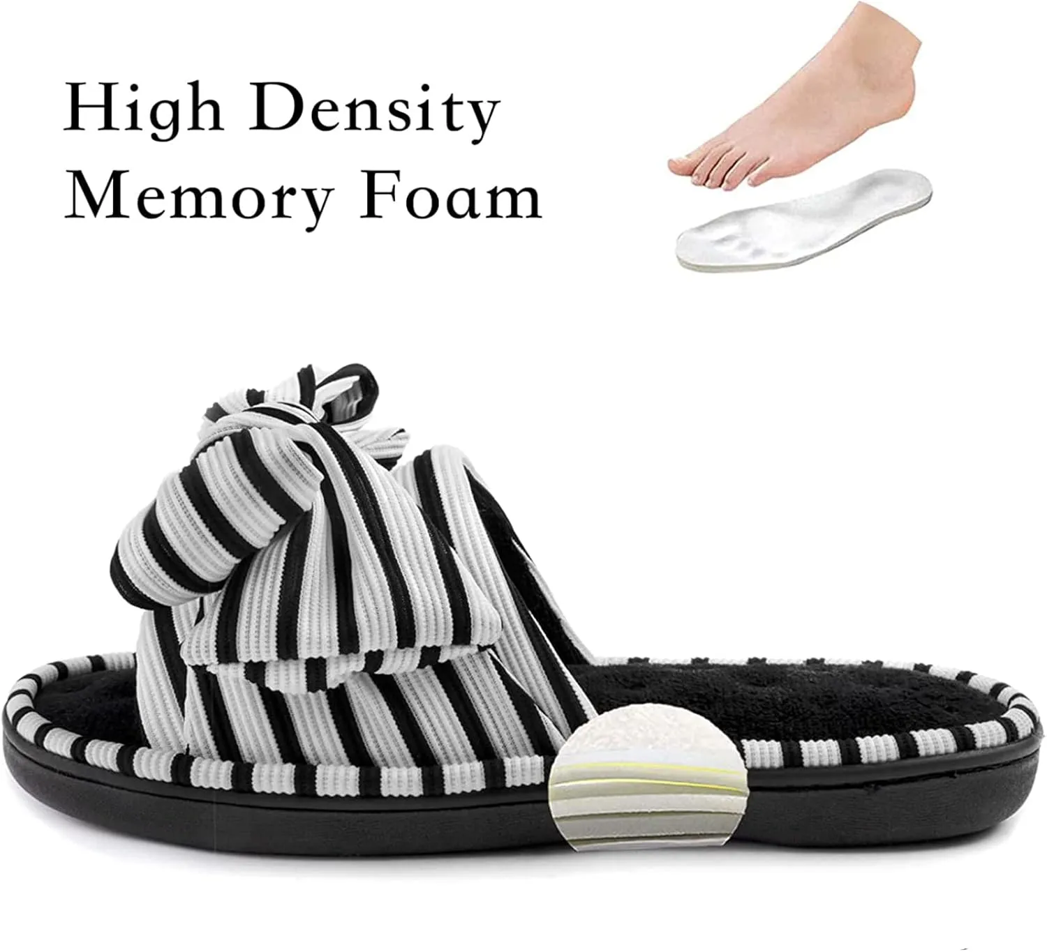 ULTRAIDEAS Women's Eurytides Slide Slippers Memory Foam House Shoes