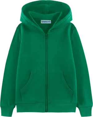 UNACOO Girls Boys Zip Up Hoodie Soft Fleece Sweatshirt Kids Hoodies for Toddler Zipper hoodie Jacket (Age 3-12 Years)