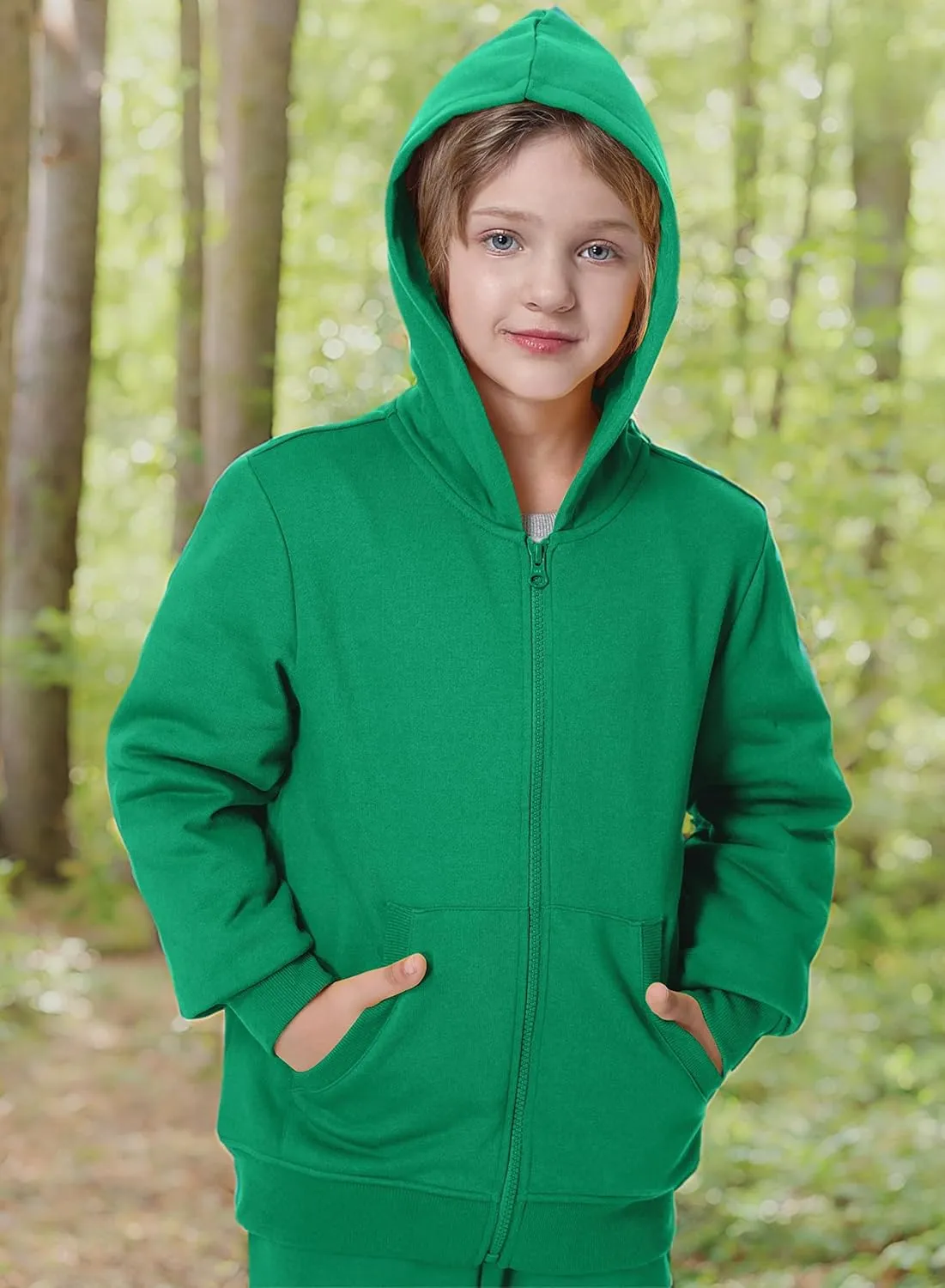 UNACOO Girls Boys Zip Up Hoodie Soft Fleece Sweatshirt Kids Hoodies for Toddler Zipper hoodie Jacket (Age 3-12 Years)