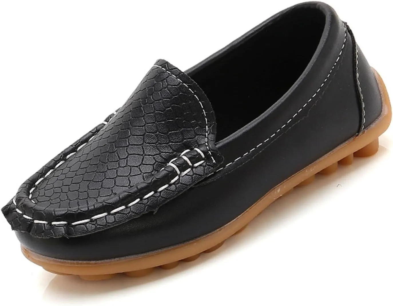 Unisex Kids Comfort Loafers Baby Boys Girls Leather Slip-On Boat Shoes Soft Rubber Sole Outdoor First 𝐖alkers Flat
