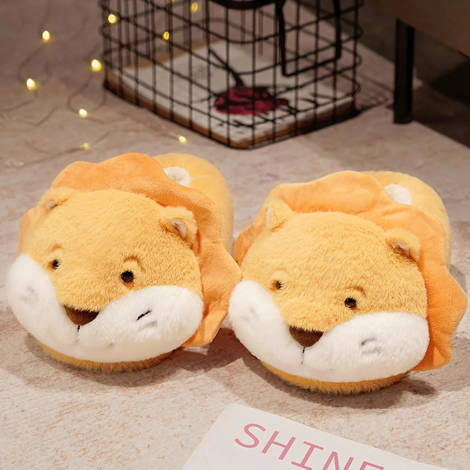 Unisex Novelty Cute Animal Feet Slippers Indoor House Plush Slippers Funny Christmas Halloween Gifts - One Size Fits Most