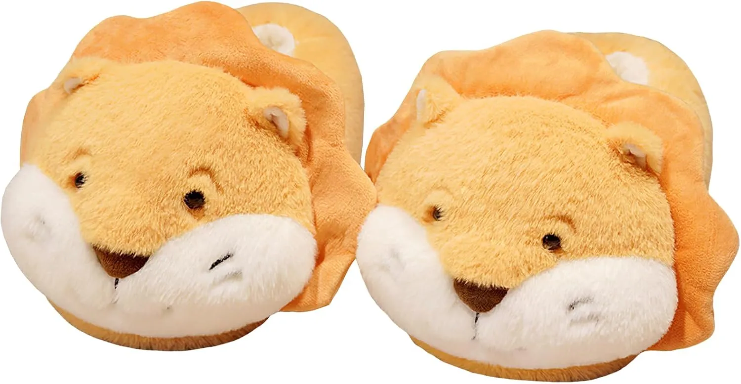 Unisex Novelty Cute Animal Feet Slippers Indoor House Plush Slippers Funny Christmas Halloween Gifts - One Size Fits Most